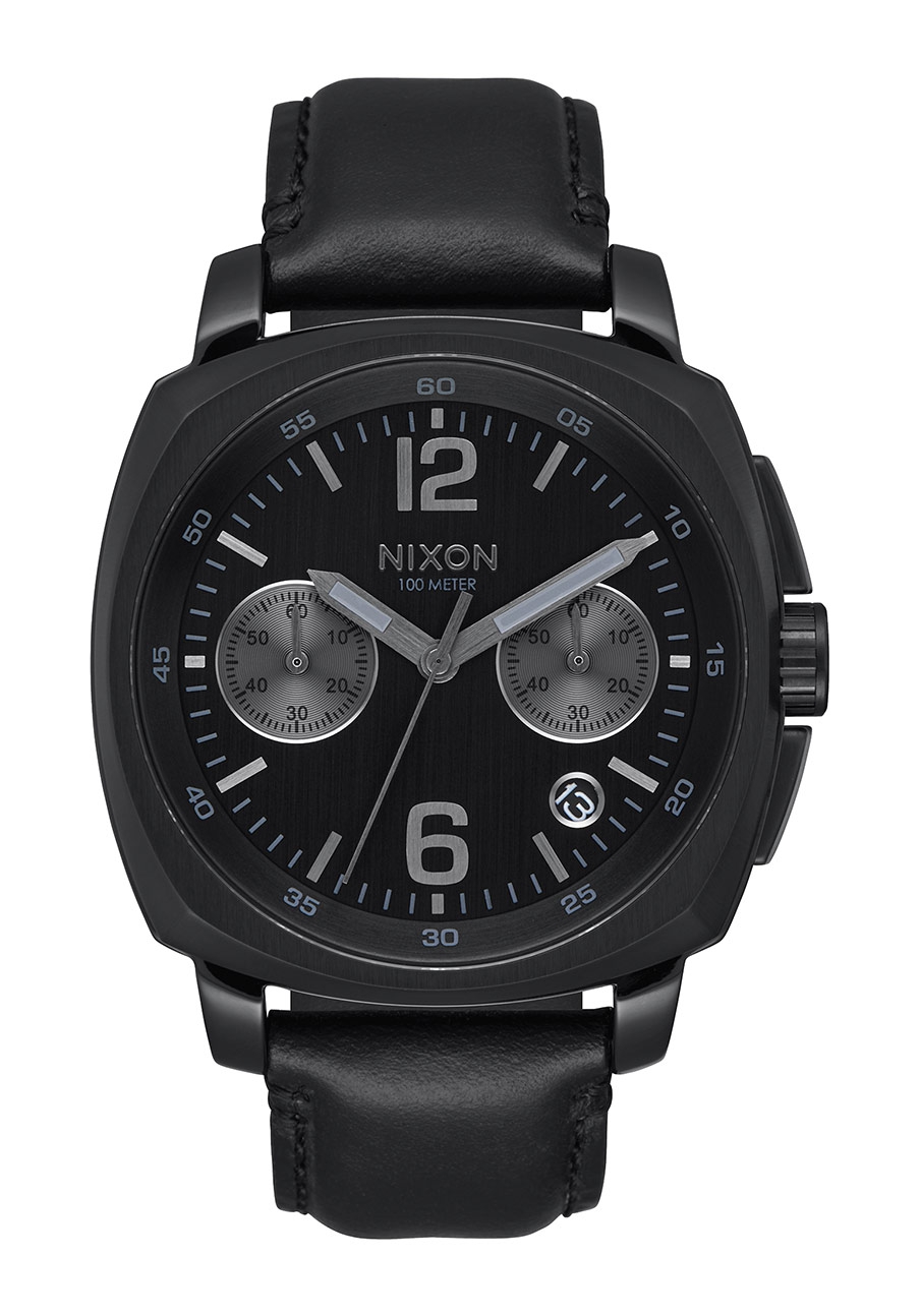 Nixon The Charger Chrono Leather All Black A1073-001