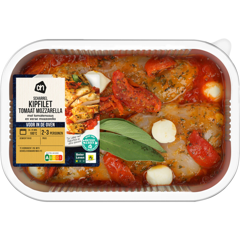 AH Ovenschotel kipfilet tomaat mozzarella