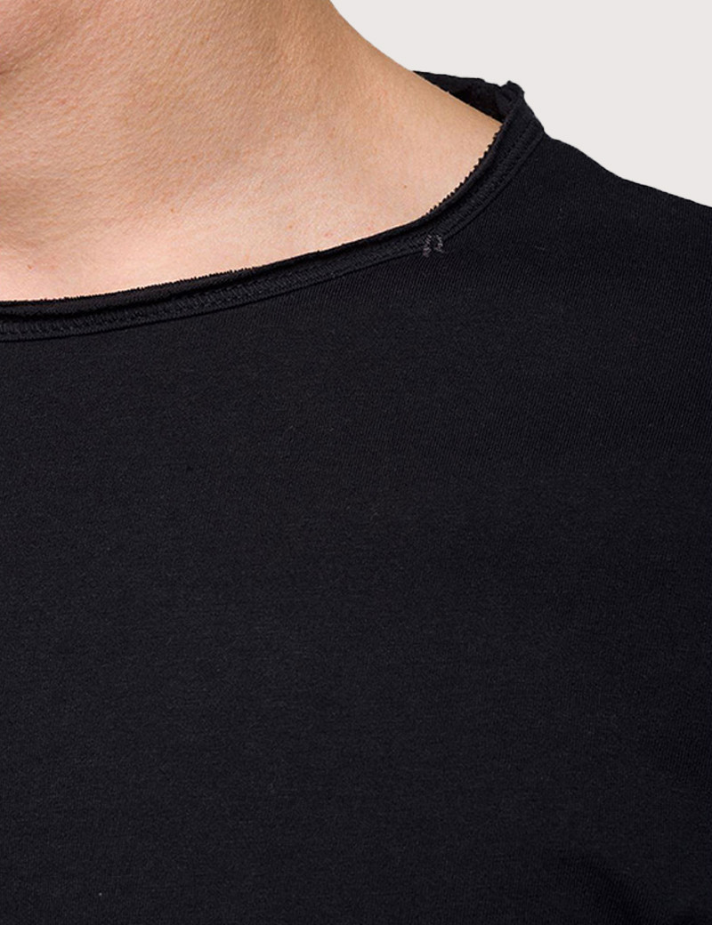 REPLAY T-SHIRT NOIR BASIC À MANCHES LONGUES