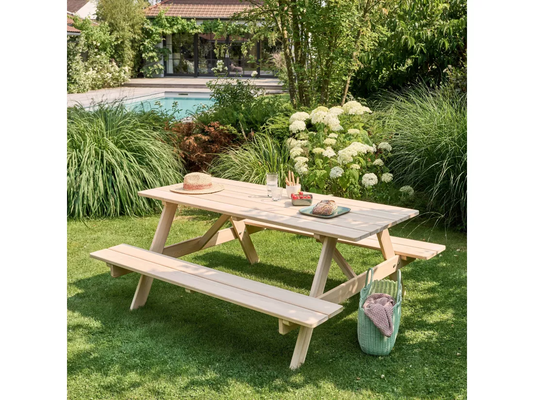 Table de pique nique en bois