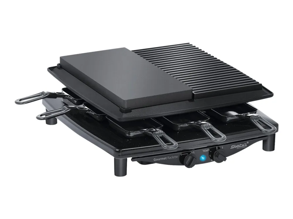 Steba RC 4 plus deluxe - Raclette/grill/varme sten - 1.5 kW - sort