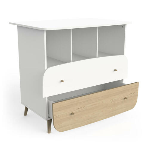 Commode 2 tiroirs 3 niches FIRMIANA Blanc - CBA Meubles