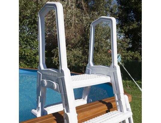 GRE POOLS - Échelle de sécurité moulé avec plateforme pour piscine de ha...