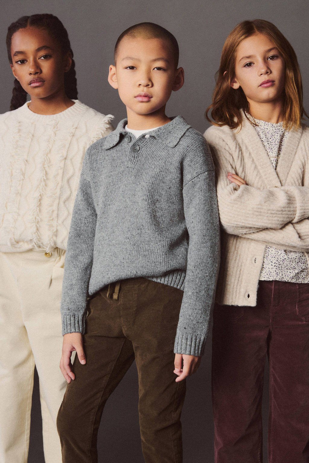 Mango Kids trui grijs gebreid