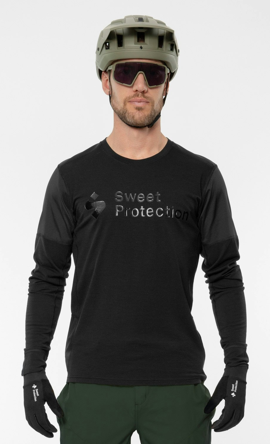 Hunter Merino Hybrid LS Jersey Herre Black