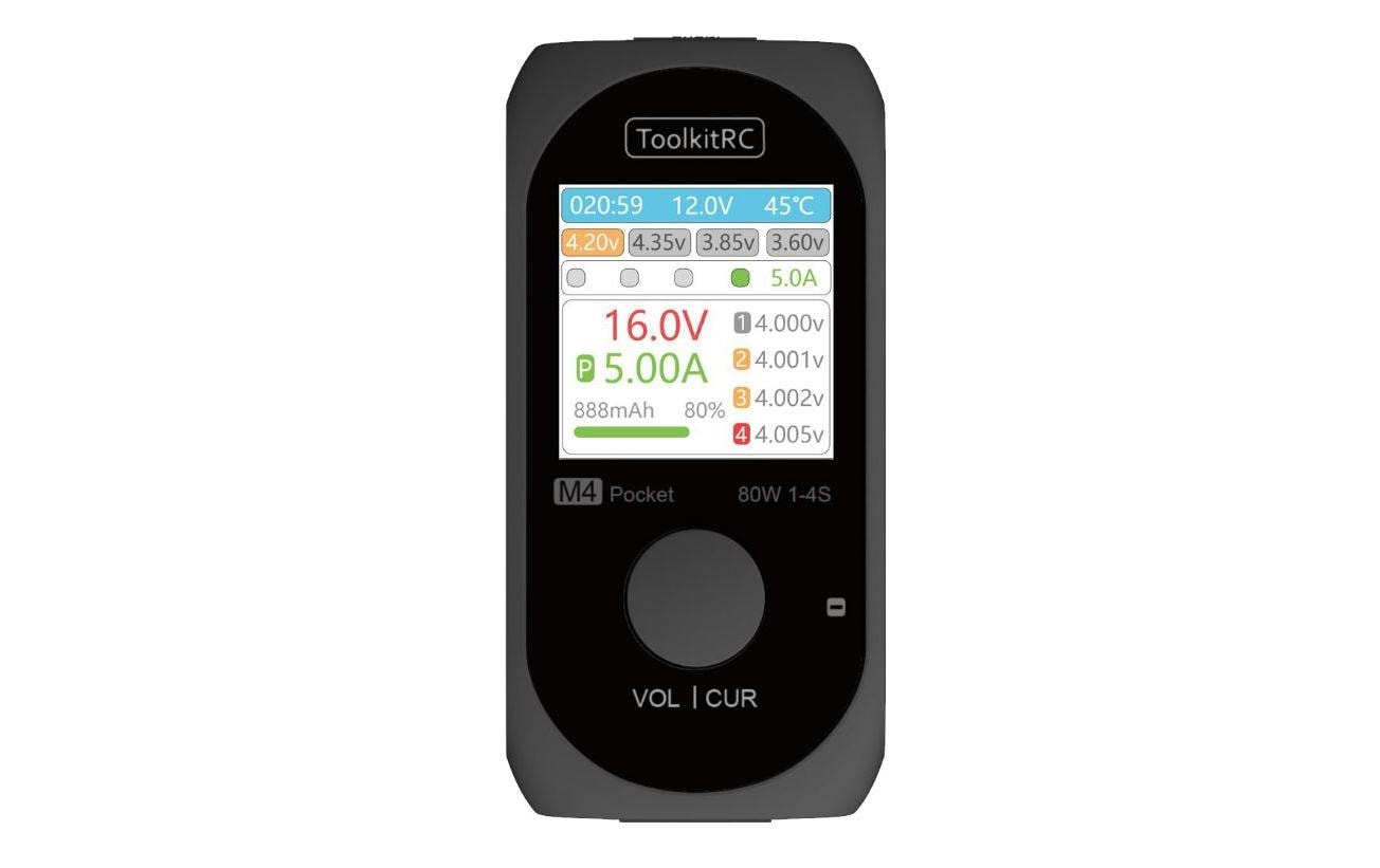 Ladegerät M4 Pocket, DC, 80W, 1-4SKompaktes Modellbau Ladegerät für LiPo, LiHv und LiFe Akkus