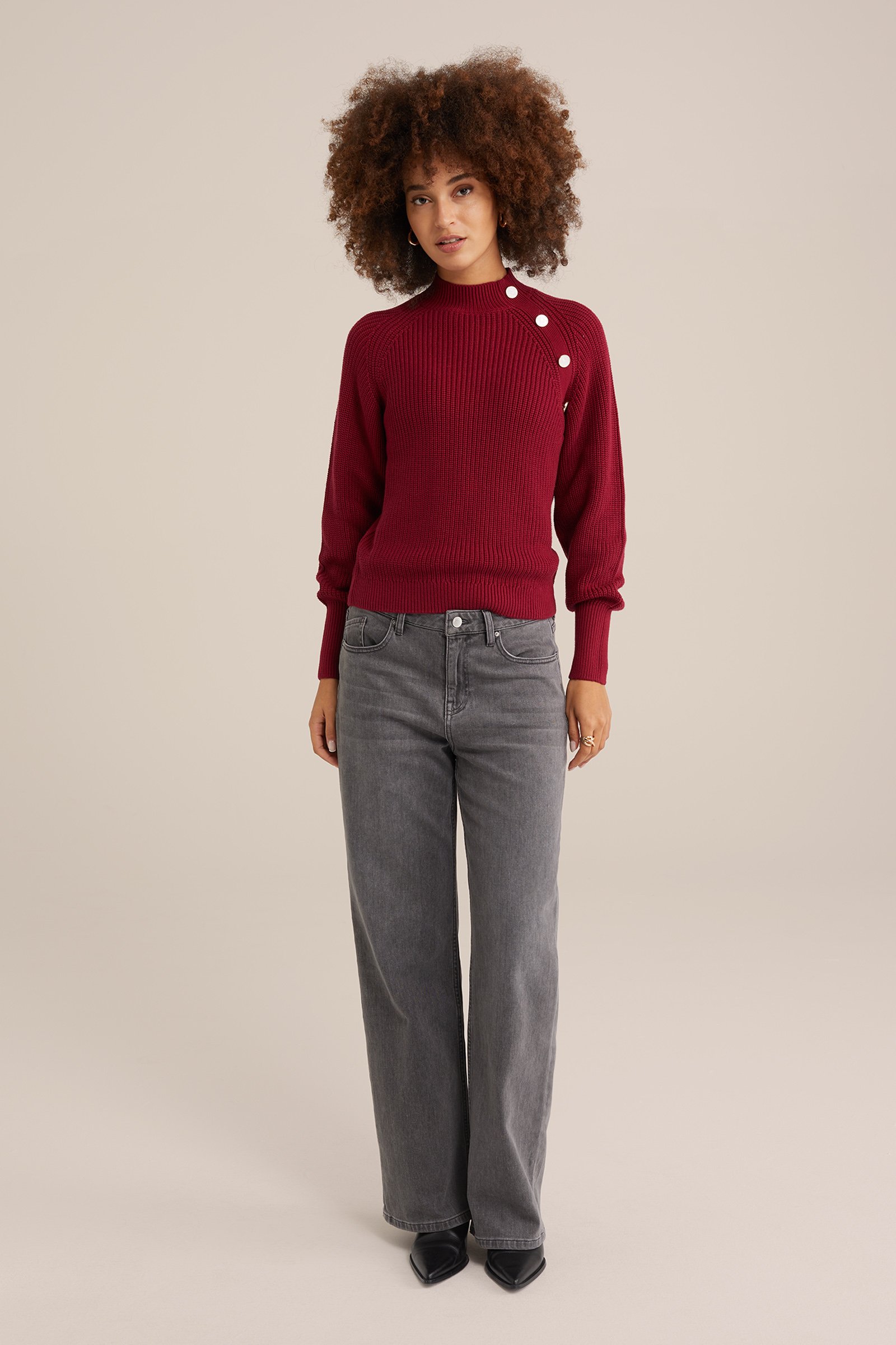 trui met structuur WE Fashion Rood