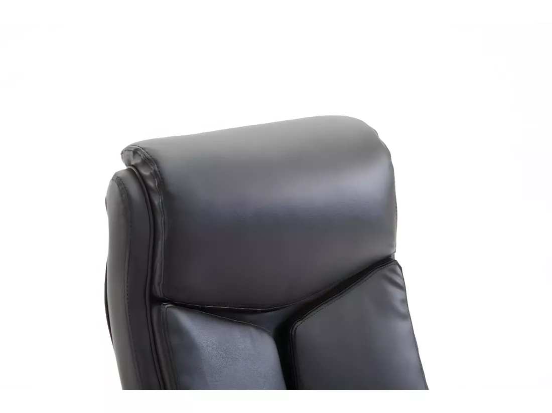 Chaise de bureau - Similicuir & Métal chromé - Noir - XL Vaud