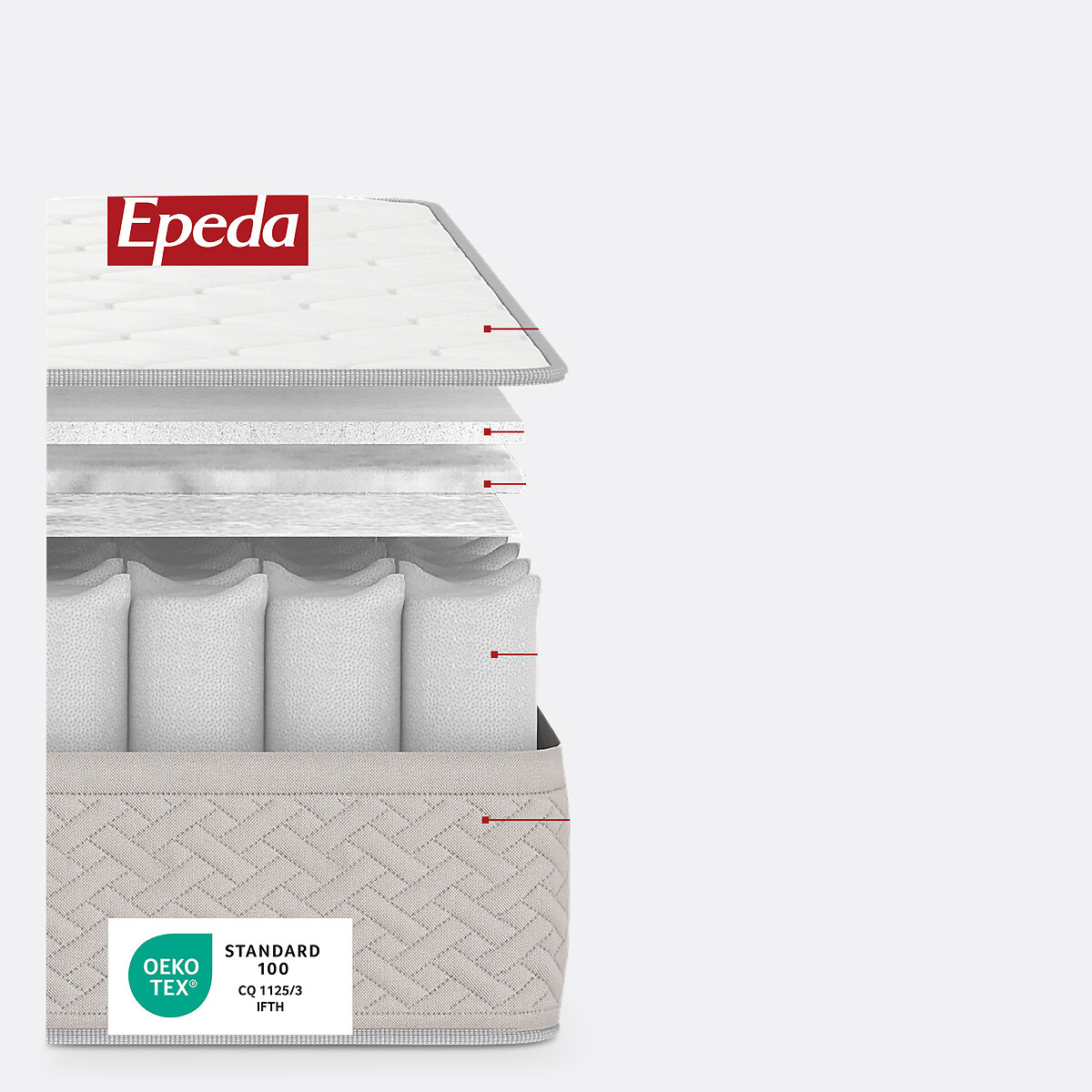 Colchão EPEDA com 540 molas ensacadas, firme, Itinéraire