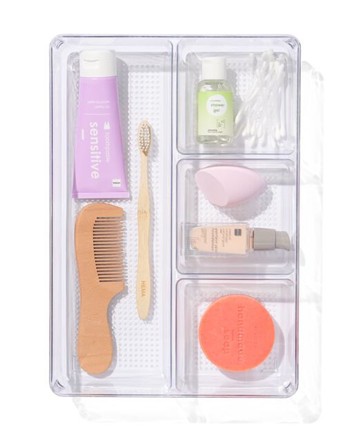 boîte de rangement en plastique à quatre compartiments 33 x 22,7 x 6