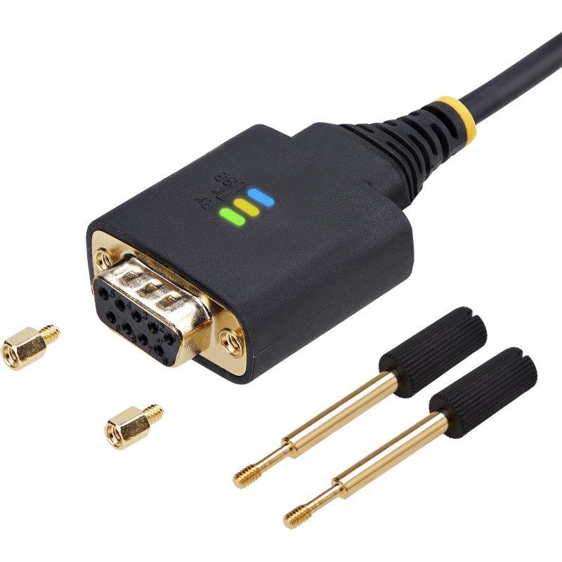 StarTech.com Câble Série Null Modem vers USB de 2m, Rétention COM, FTDI, USB-A vers DB9 RS232, Câble Adaptateur USB DB9, Vis/Écrous DB9 Interchangeables, Windows/macOS/Linux