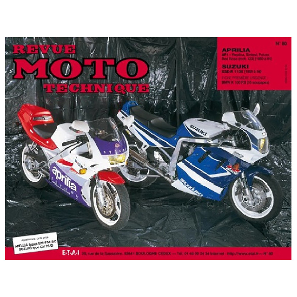 Etai - RMT 80.2 APRILIA 125 AF1 (1989 à 1991) et SUZUKI GSX-R1100 (1989 à 1994)
