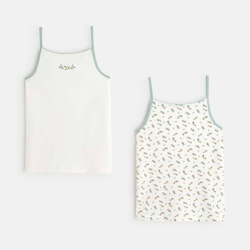 Débardeur à fines bretelles / sous-vêtements blanc fille