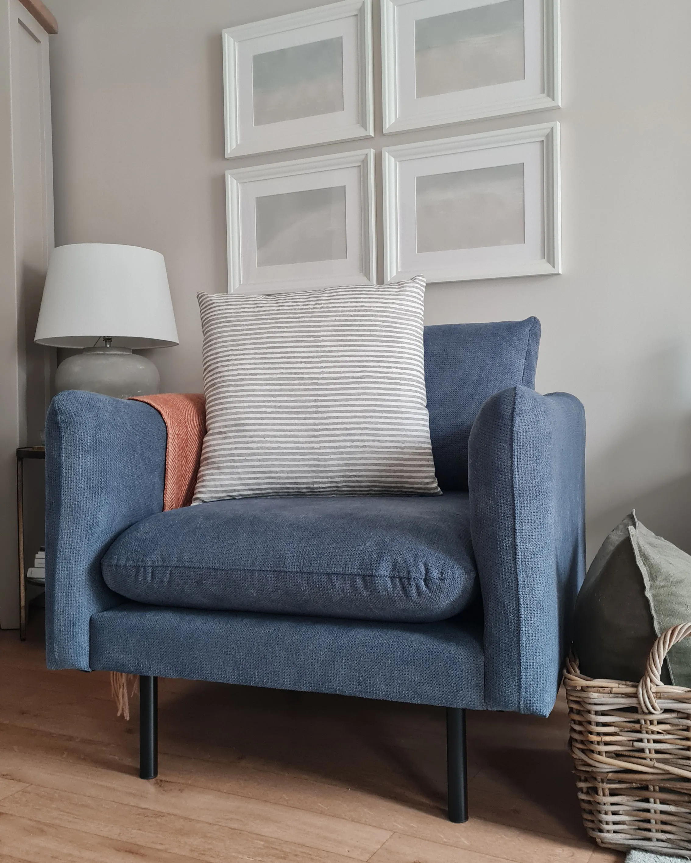 Fauteuil VINTERBRO Chenille Blauw