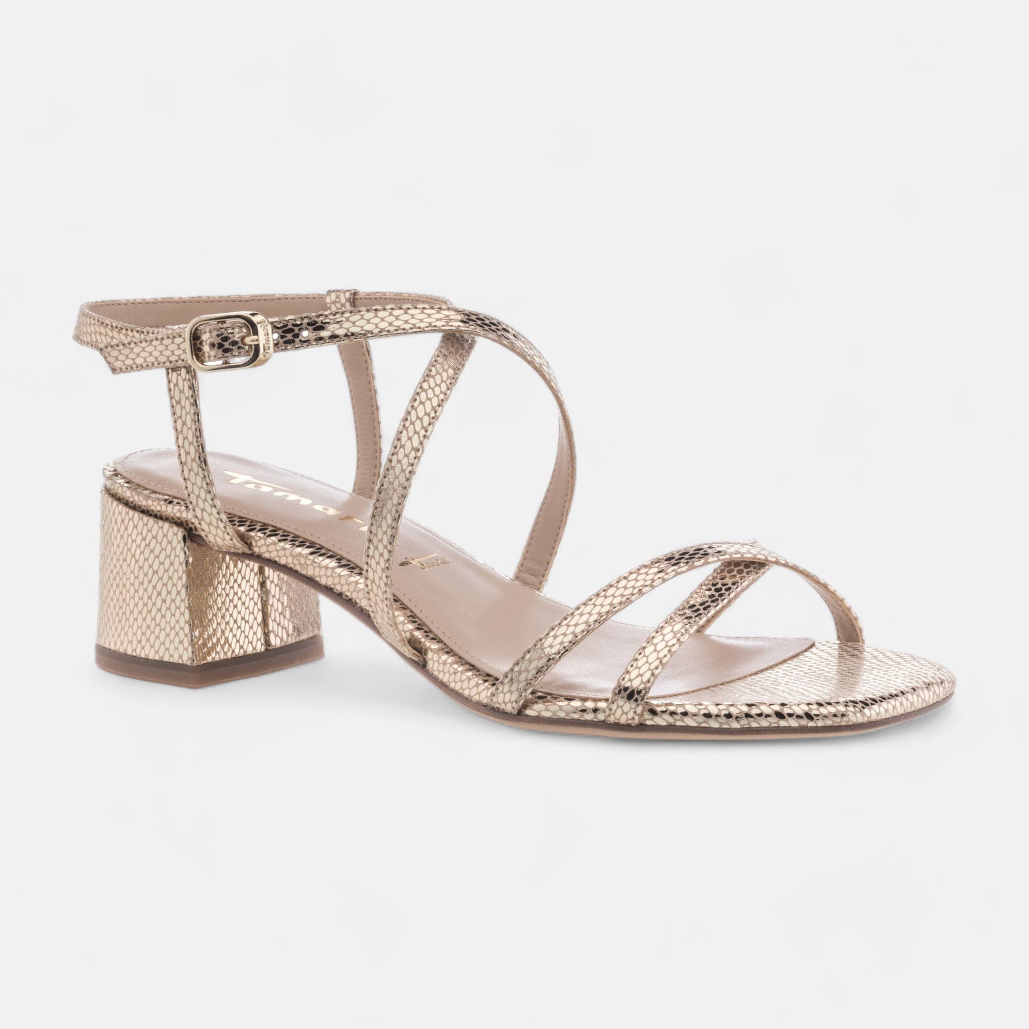 Nu-pieds à talon Femme or