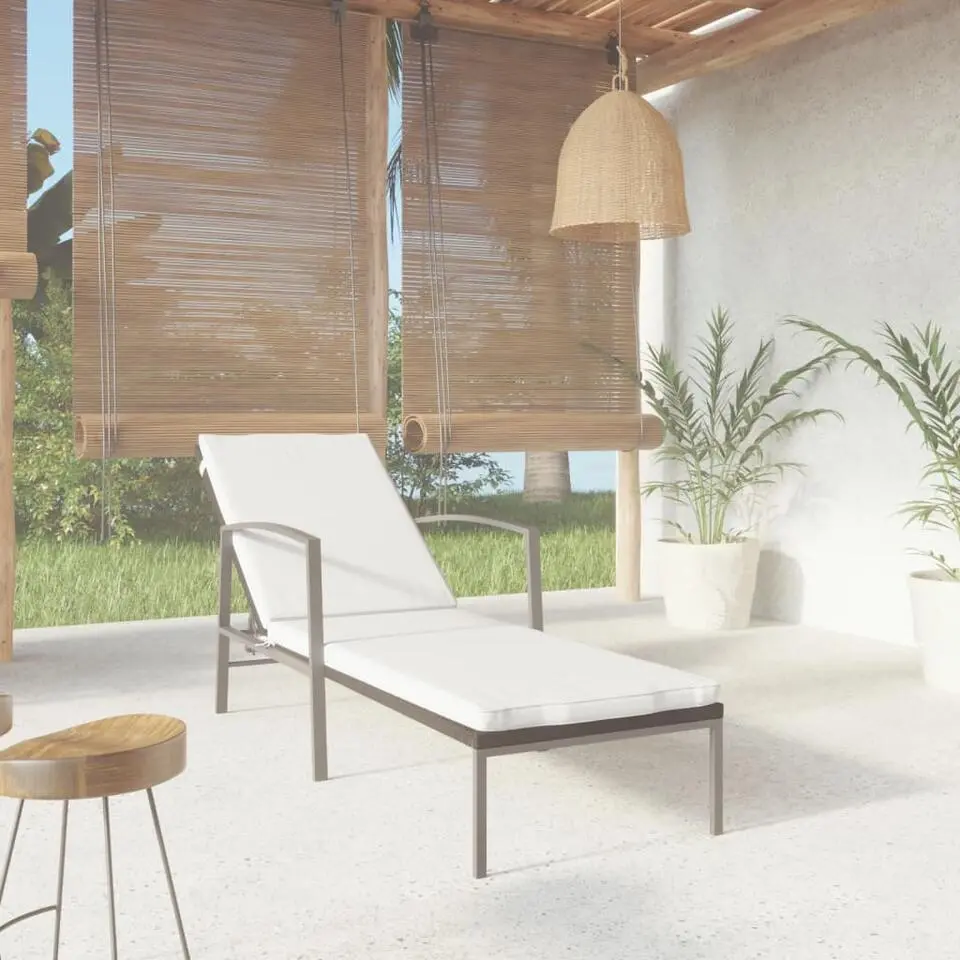 vidaXL - Ligstoel - Zwart - Poly rattan