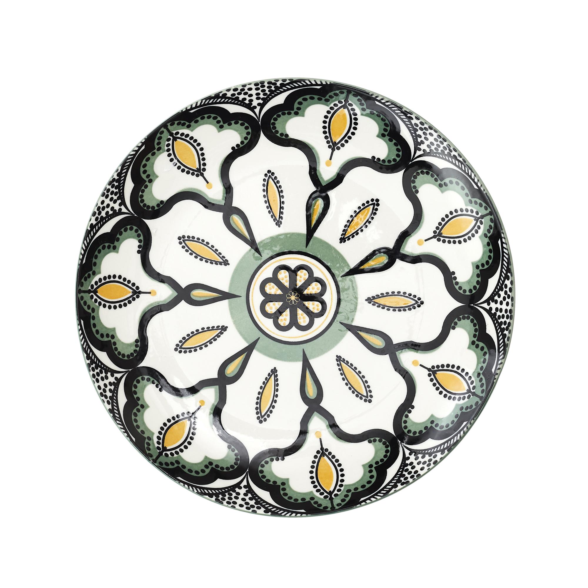 ASSIETTE MANDALA VERT D.19CM