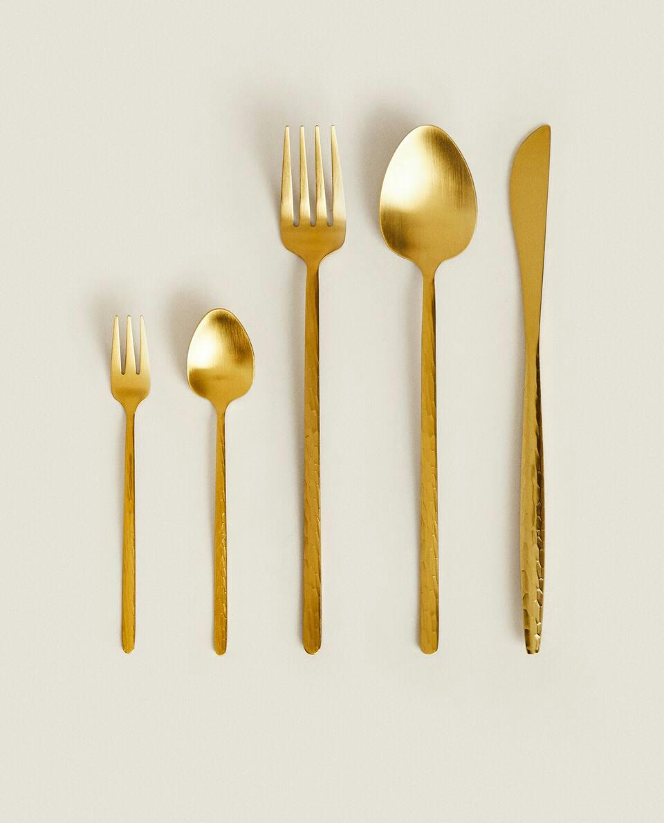 Conjunto de 4 garfos para brunch com cabo martelado