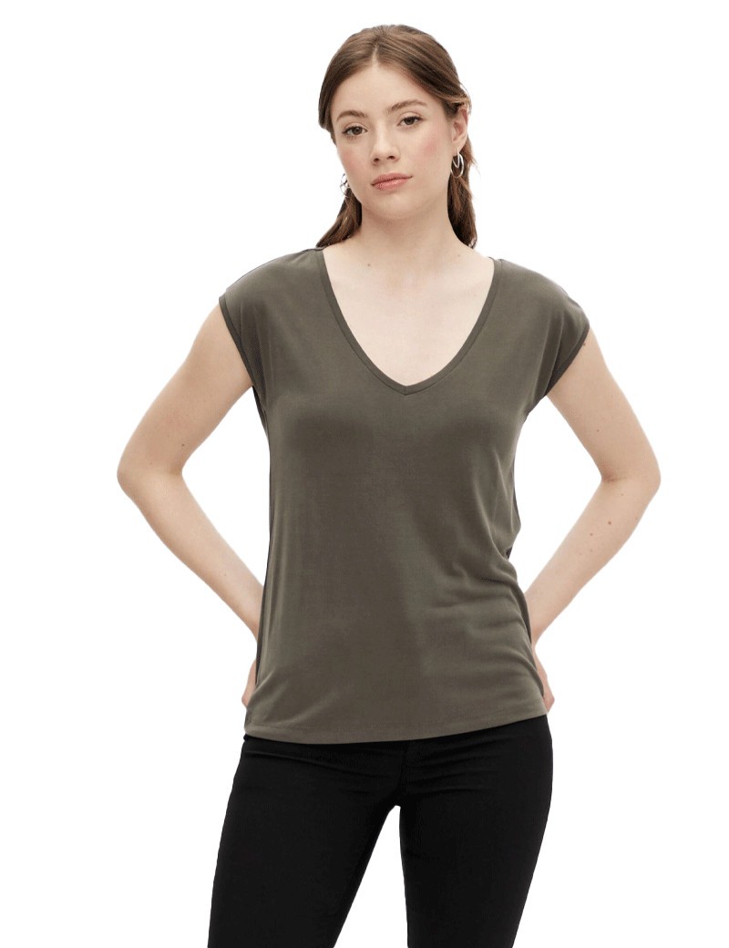 PIECES T-SHIRT BASIQUE KAMALA KAKI
