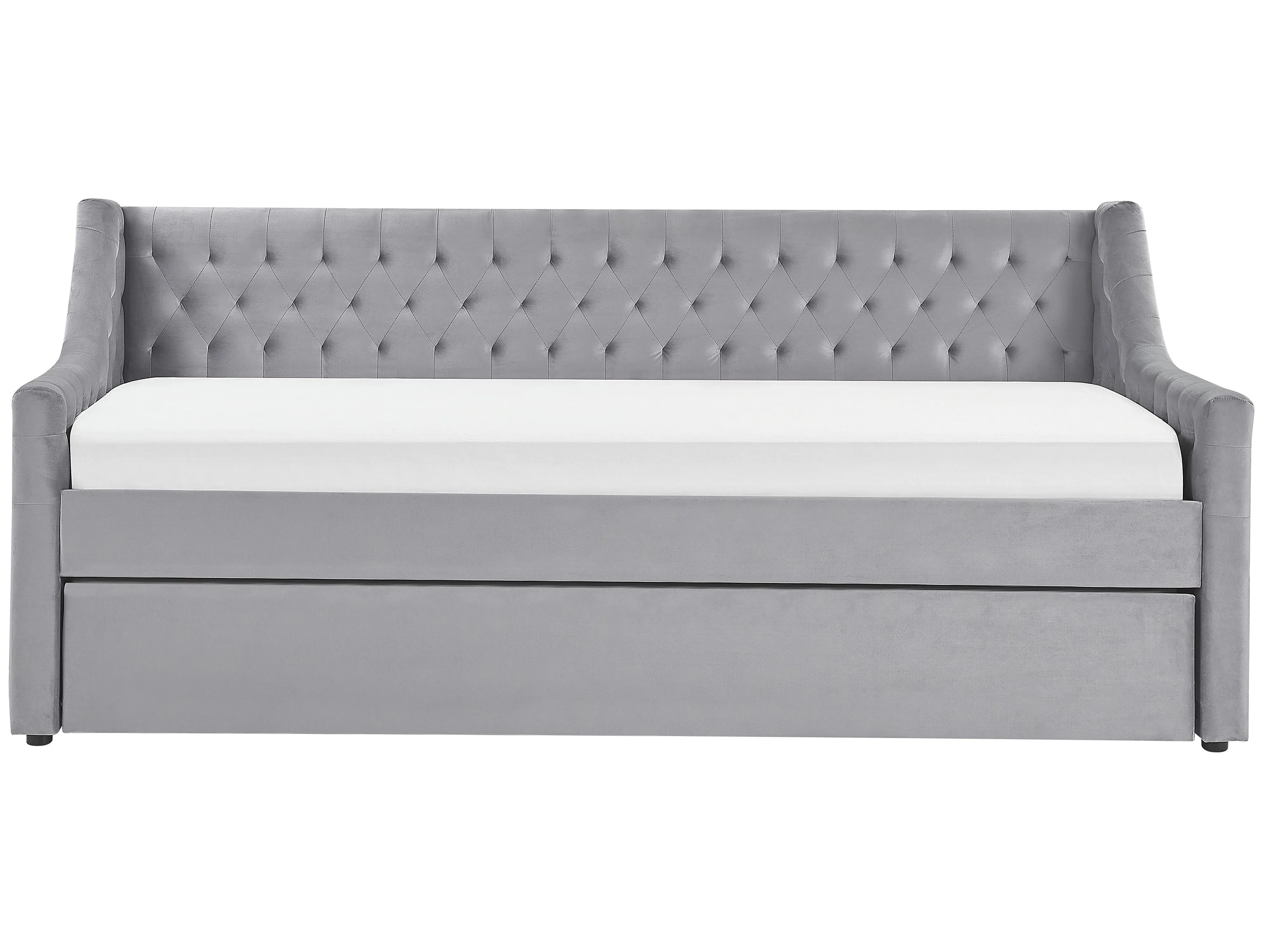 Onderschuifbed Fluweel MONTARGIS 90 x 200 cm Lichtgrijs