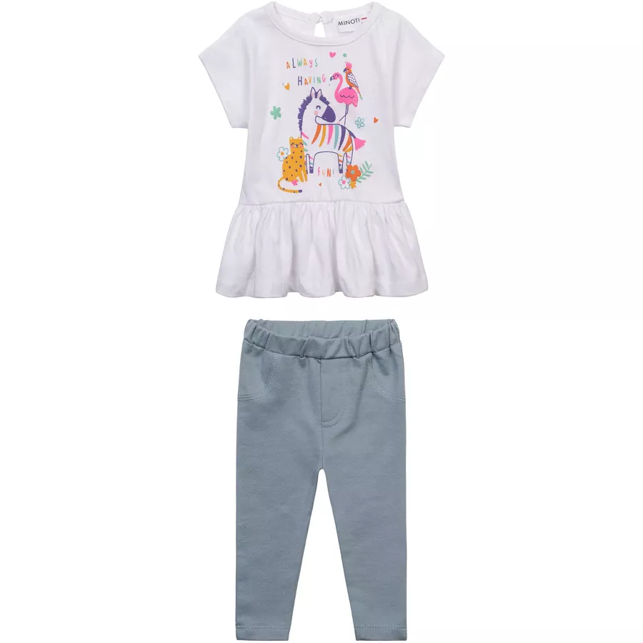 MINOTI T-Shirt und Leggings im Set WeißHellblau