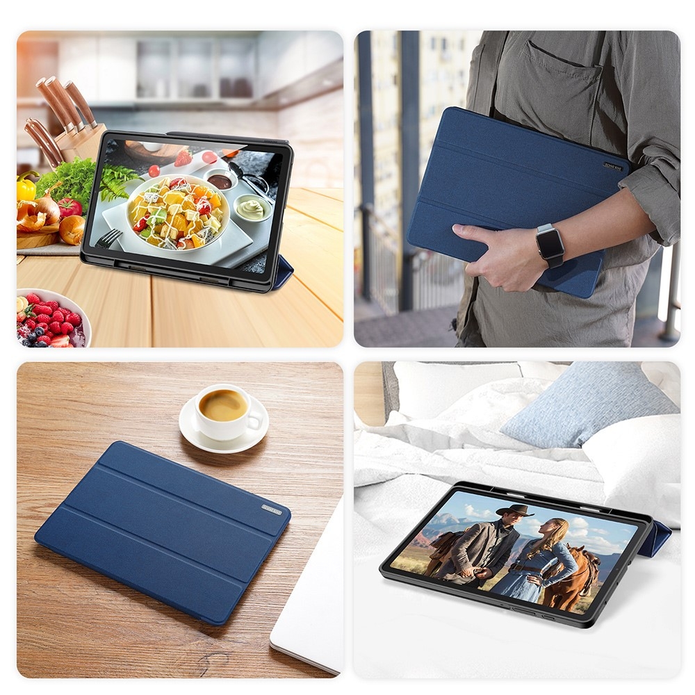 Samsung Galaxy Tab S6 Lite (2024/2022/2020) Tasche Smart Cover Hülle Stoff Design S-Pen Halterung - Dunkelblau