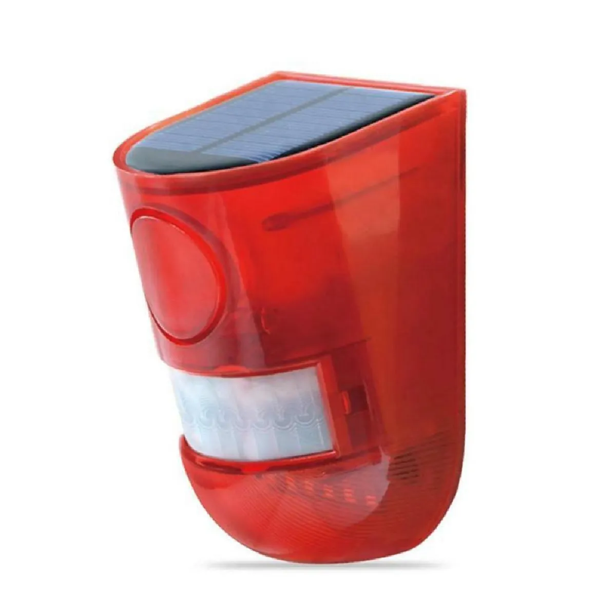 Justgreenbox - Lampe d'alarme solaire rouge