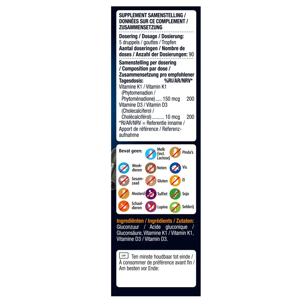 Vitamine K1 & D3 Druppels Baby 14,5 ml