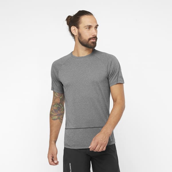 T-shirt trail SALOMON CROSS RUN SS TEE M DEEP BLACK/H