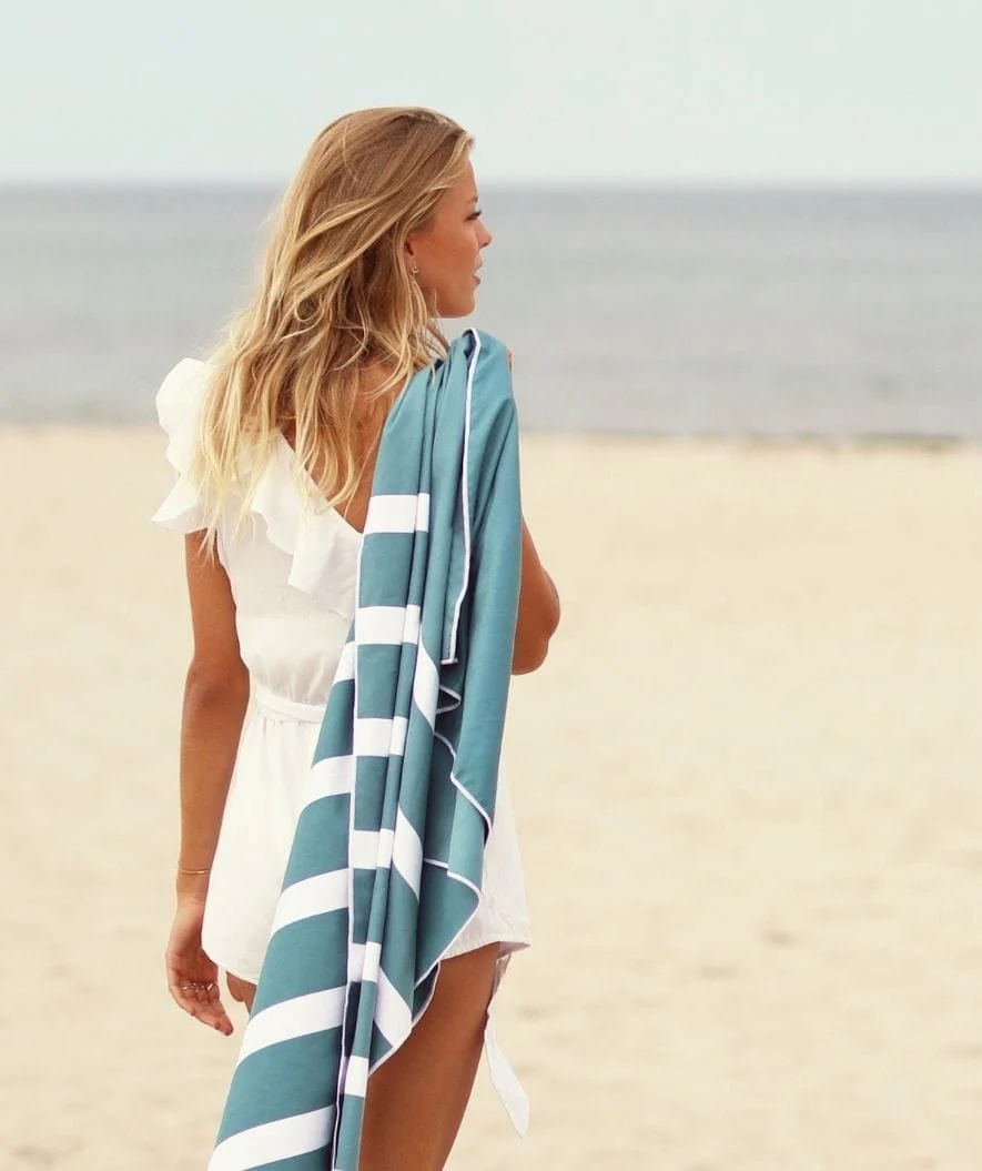 Summersand microfiber håndklæde - Ocean Green (Tyrkis)