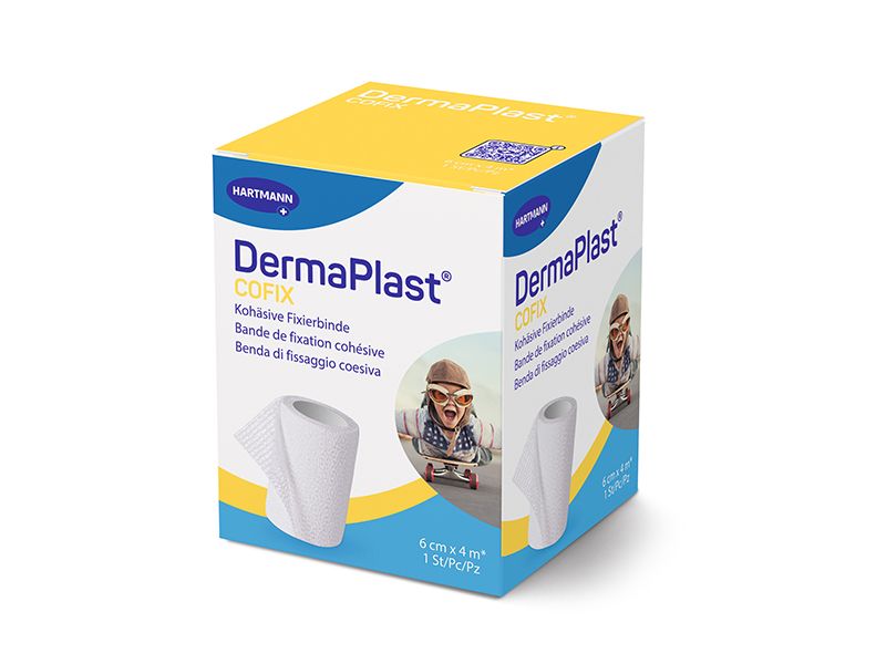 DermaPlast Gazebinde Cofix weiss 6 cm x 4 m Selbsthaftende Gazebinde