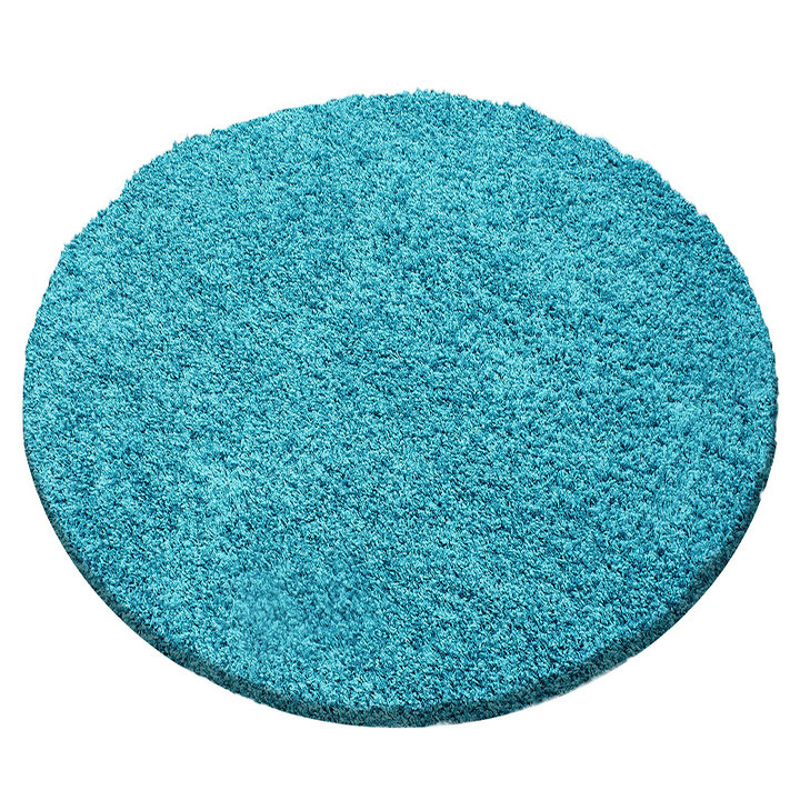 Rond hoogpolig vloerkleed - Sade Turquoise | Tijdloos