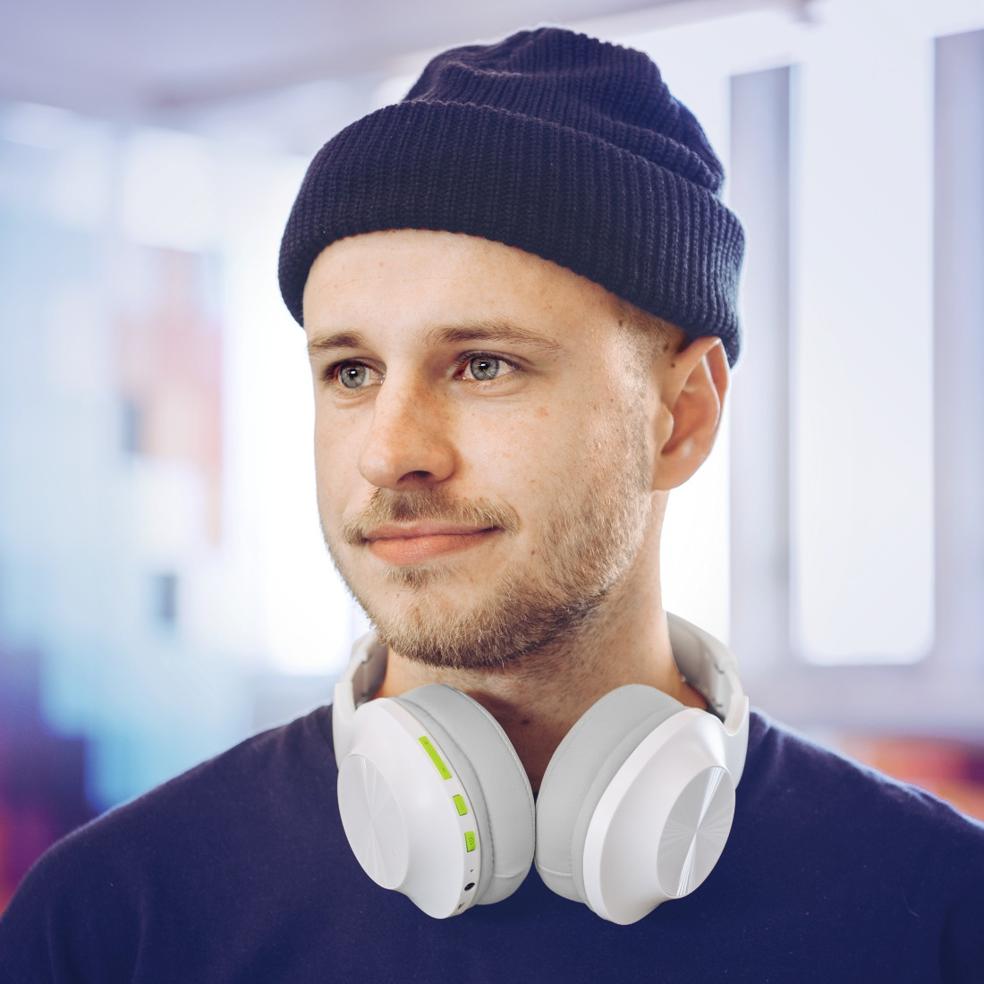 Spirit Calypso Over-Ear Bluetooth Kopfhörer Headset mit Bass Boost (00184101) - Weiss