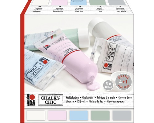 Marabu krijtverf Chalky-Chic 100 ml set van 5