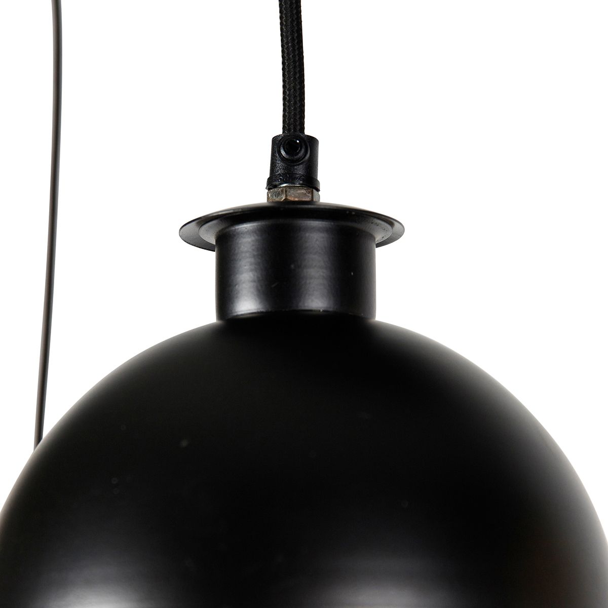 Industriële hanglamp zwart met messing 5-lichts - Haicha