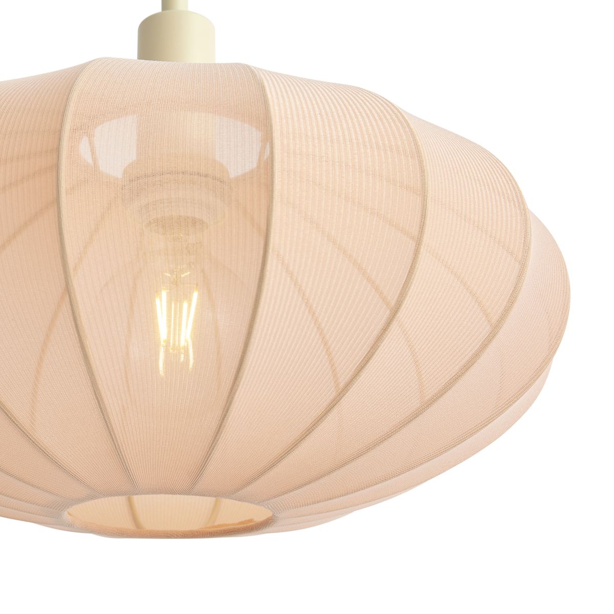 Japandi vloerlamp beige met stoffen crème kap - Bida