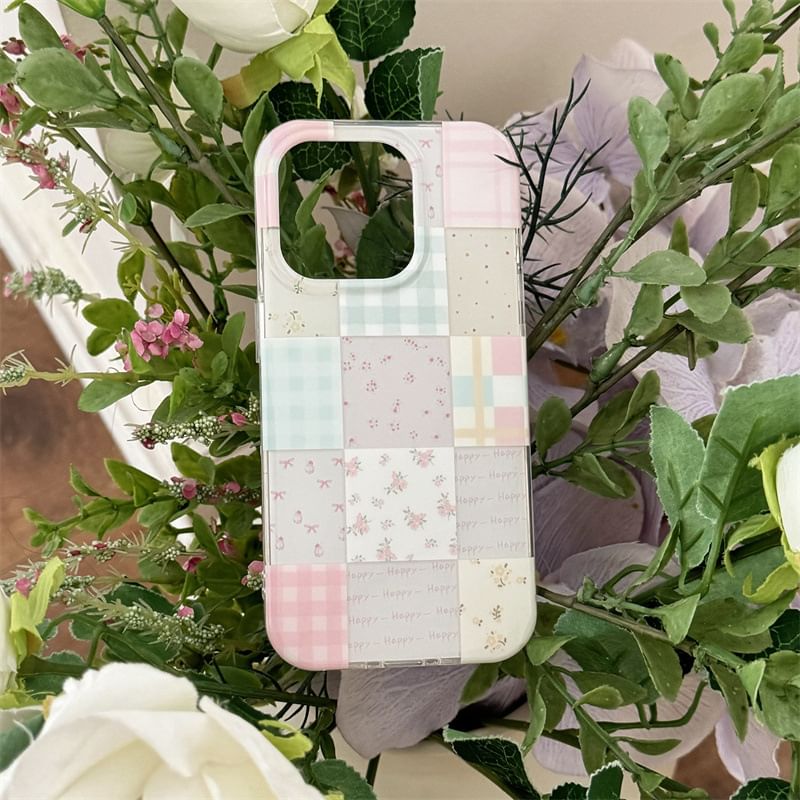 Elliure - Telefoonhoesje met geruit paneel - Apple iPhone 16 Pro Max / 16 Pro / 16 Plus / 16 / 15 Pro Max / 15 Pro / 15 Plus / 15 / 14 Pro Max / 14 Pro / 14 Plus / 14 / SE / 13 Pro Max / 13 Pro / 13