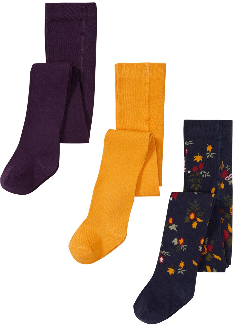 Lot de 3 collants enfant avec coton