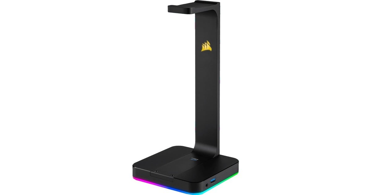CorsairST100 RGB Premium Headset Stand met 7.1 Surround Sound houder  (Zwart)
