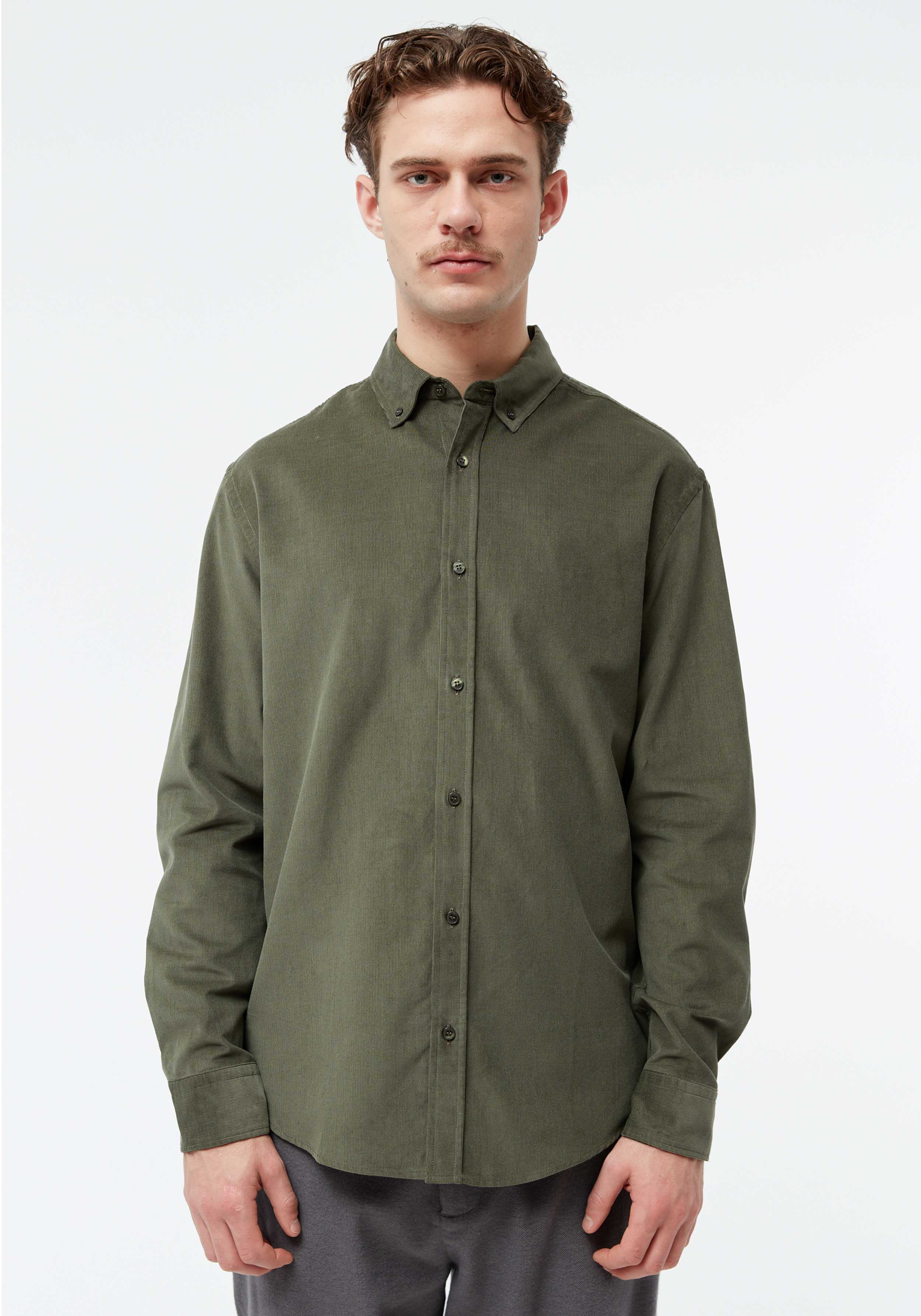 Givn Berlin Cord-Hemd GBFabio Dark Khaki