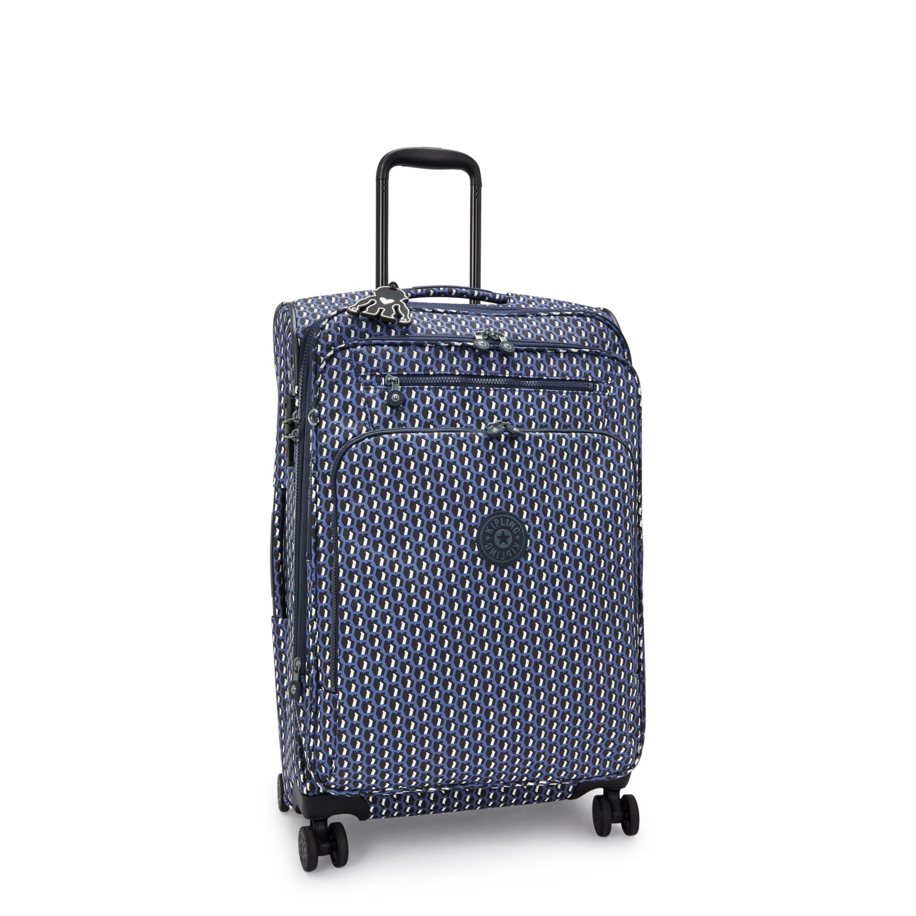 NEW YOURI SPIN M Valise Extensible à Roulettes de Taille Moyenne avec Poignée Télescopique - 3D K Blue