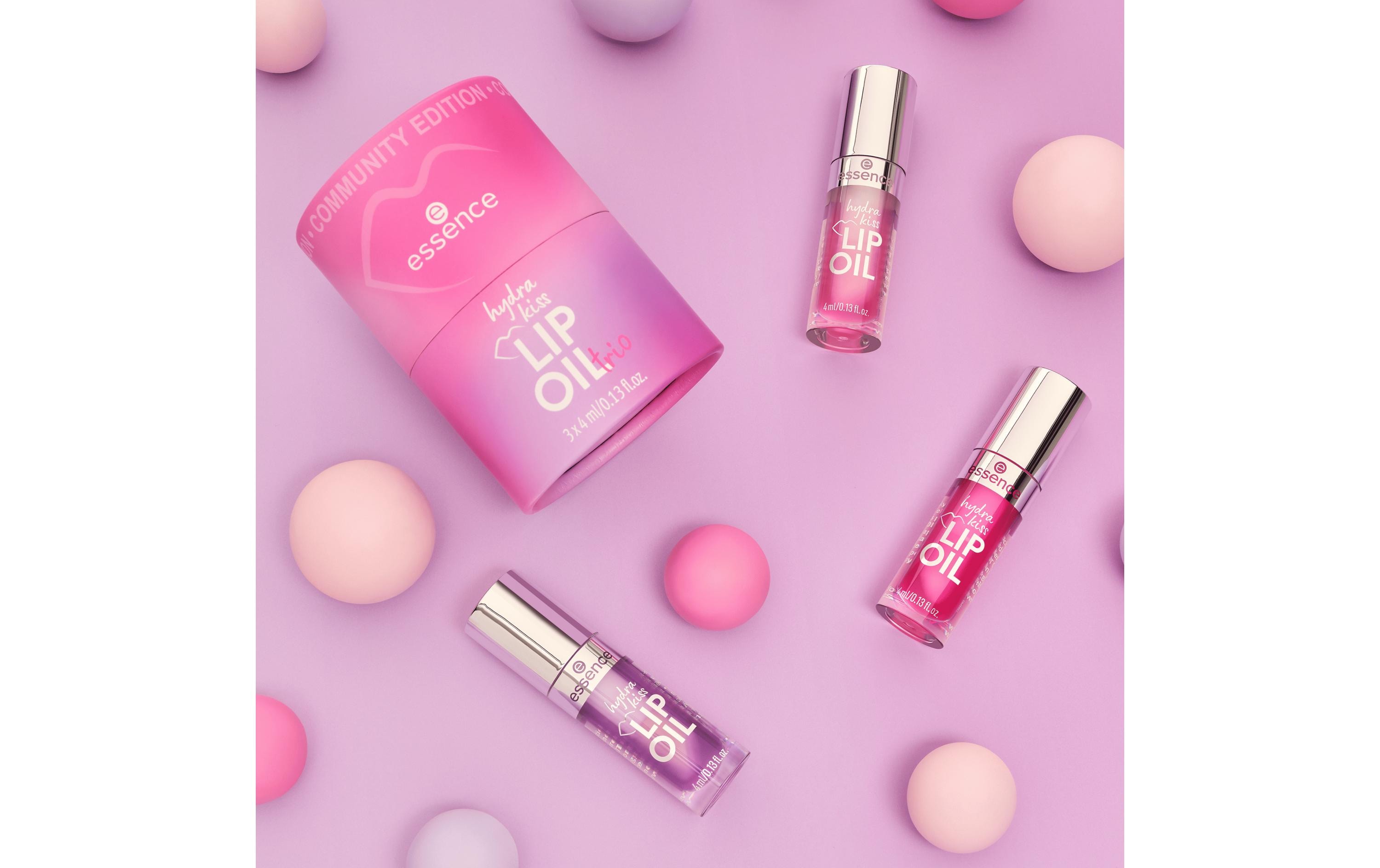Lip Booster Hydra kiss Lip Oil trio Community EditionLippenöl-Trio verleiht den Lippen einen geschmeidigen Glanz