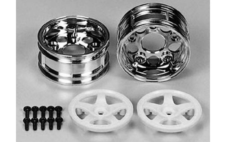 Felgen 5-Speichen, zweiteilig, 26 mm, Weiss 2 Stück, 1:10Felgen für On-Road Modelle im Massstab 1:10