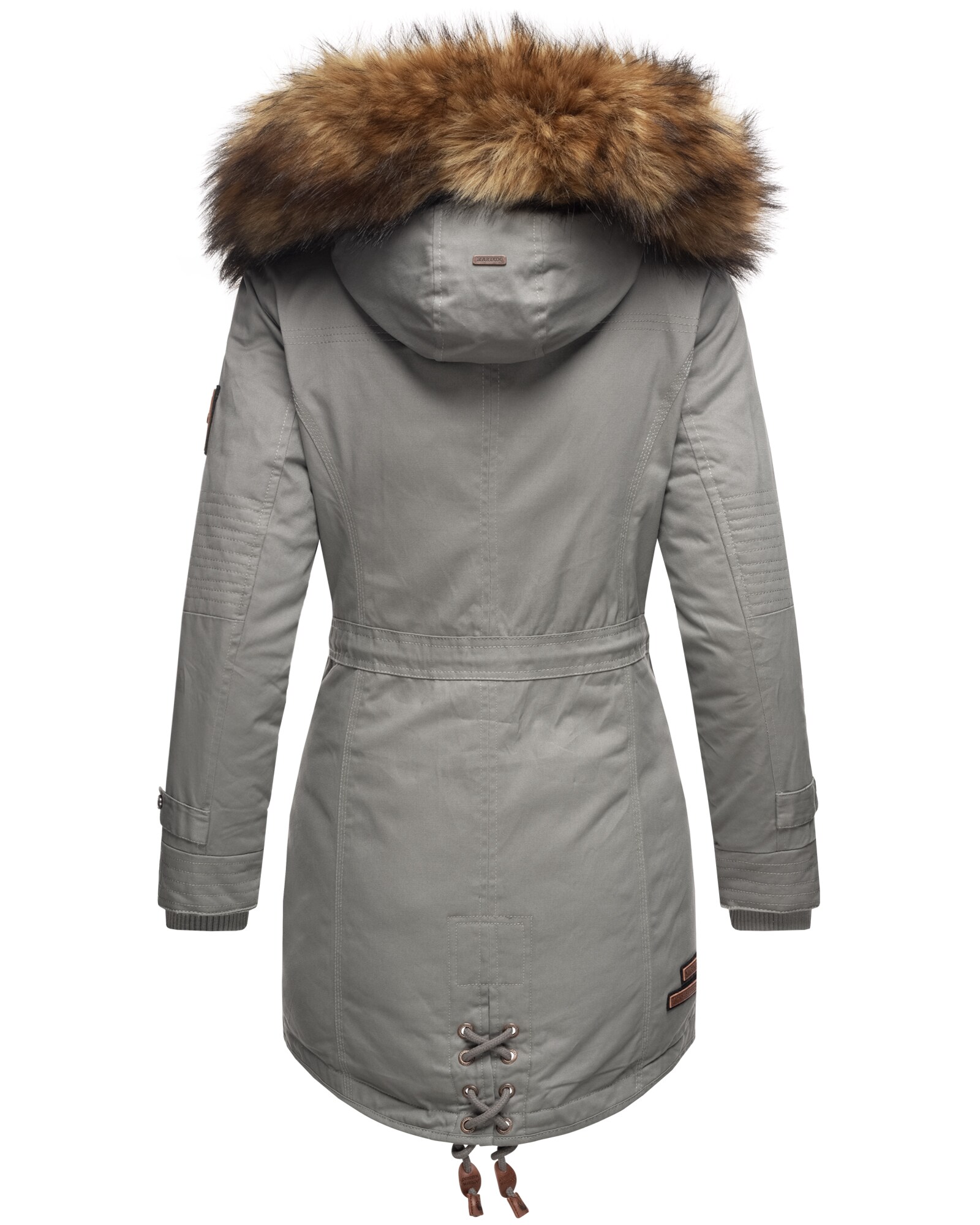 MARIKOO Damen Wintermantel stylischer Winterparka mit abnehmbarem Kunstfell Laviva Princess