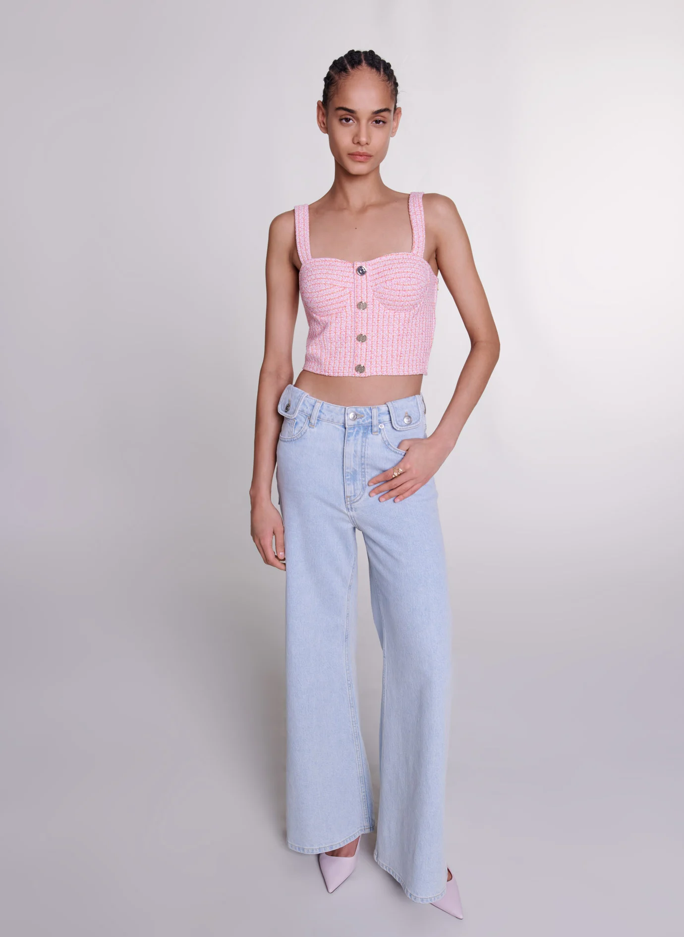 Jean patte d'eph en coton mélangé | Bleu