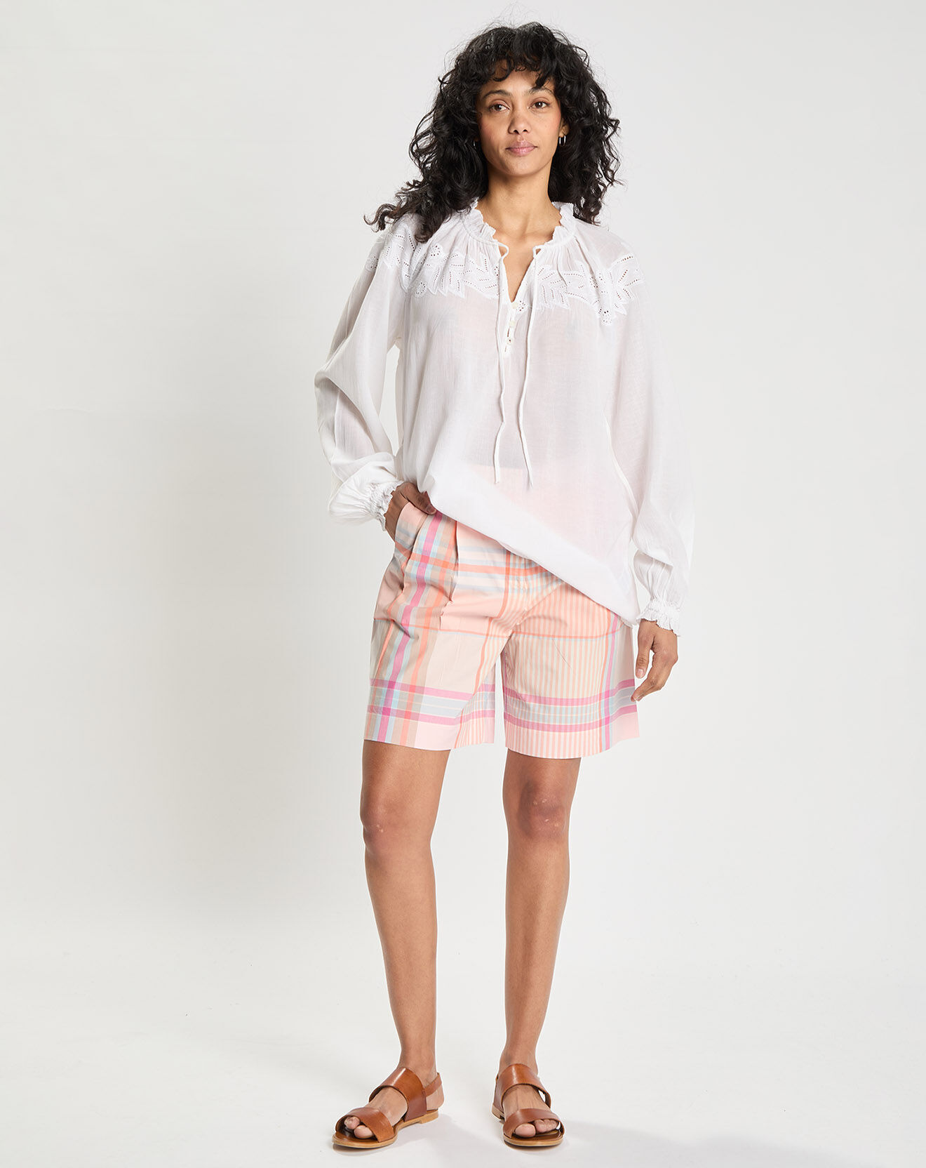 Tommy Hilfiger Blouse avec broderie anglaise blanche