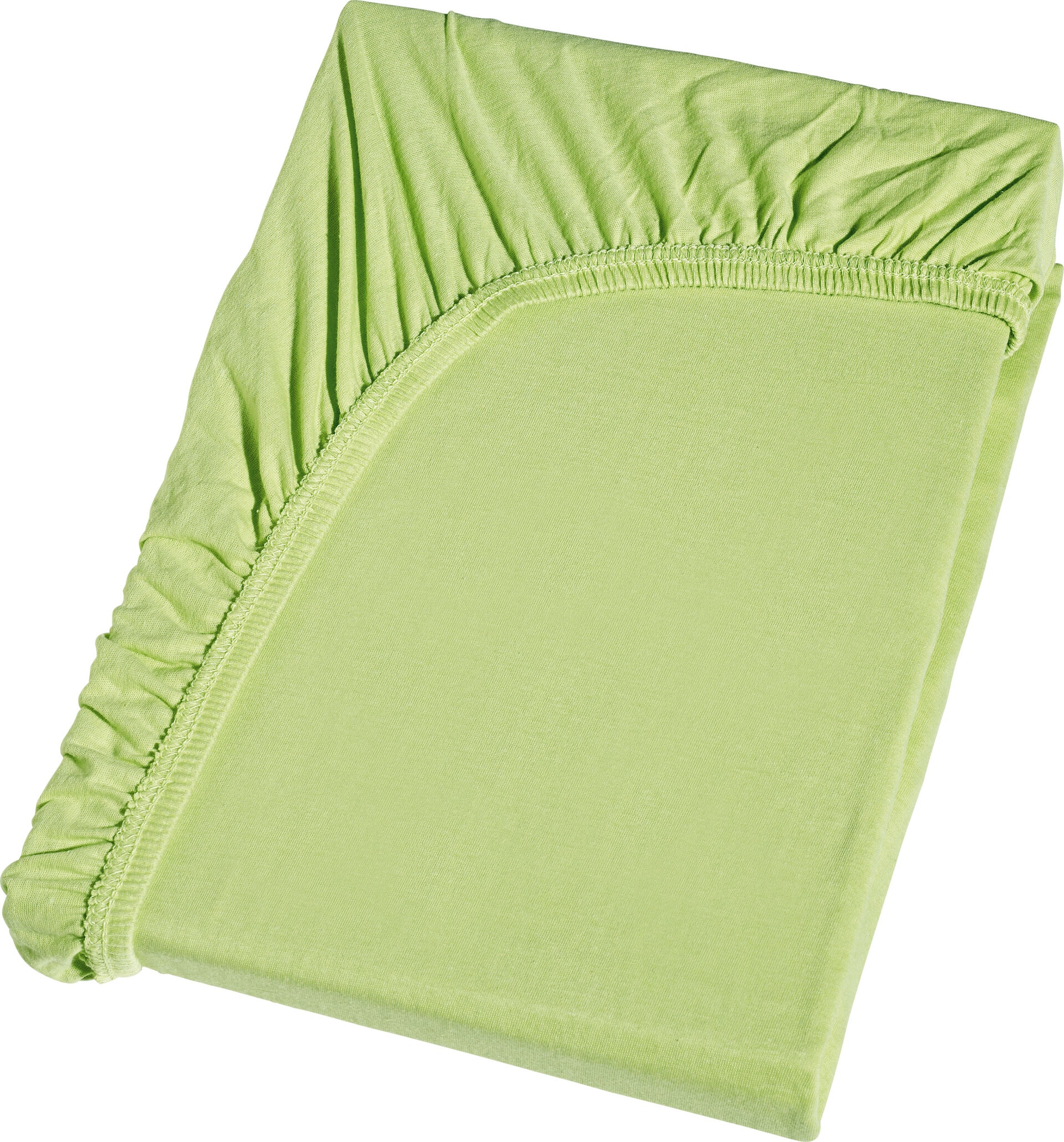 2er Set - Jersey-Spannbetttuch Baumwolle Hellgrün ca. 90 x 200 cm