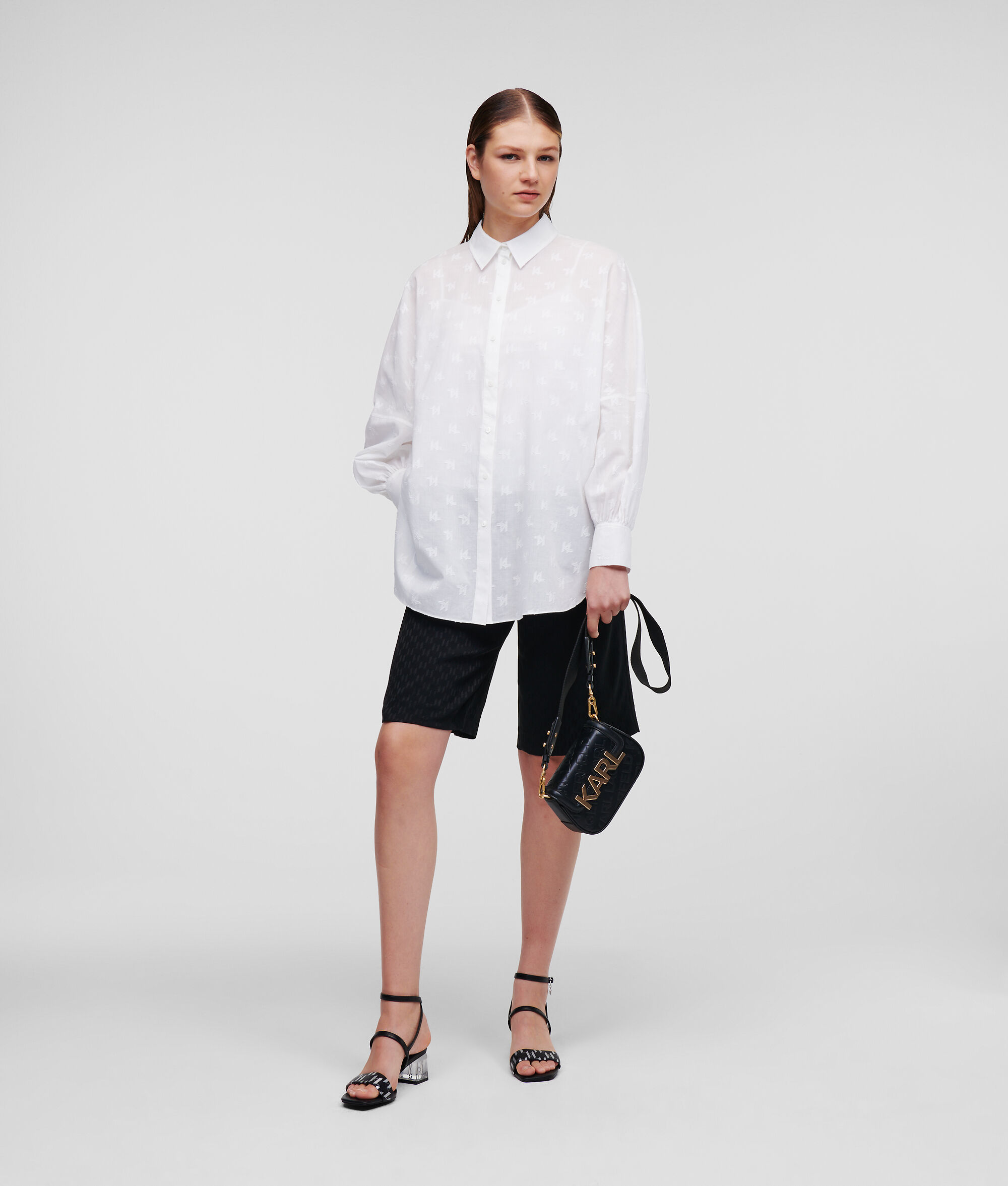 CHEMISE TRANSPARENTE KL MONOGRAM