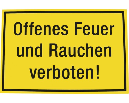 Verbodsbord: Open vuur/Niet roken, 200x300 mm
