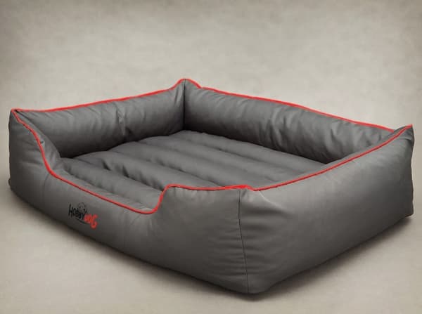 Hobbydog Comfort Bed - Grå med rød kant, XL